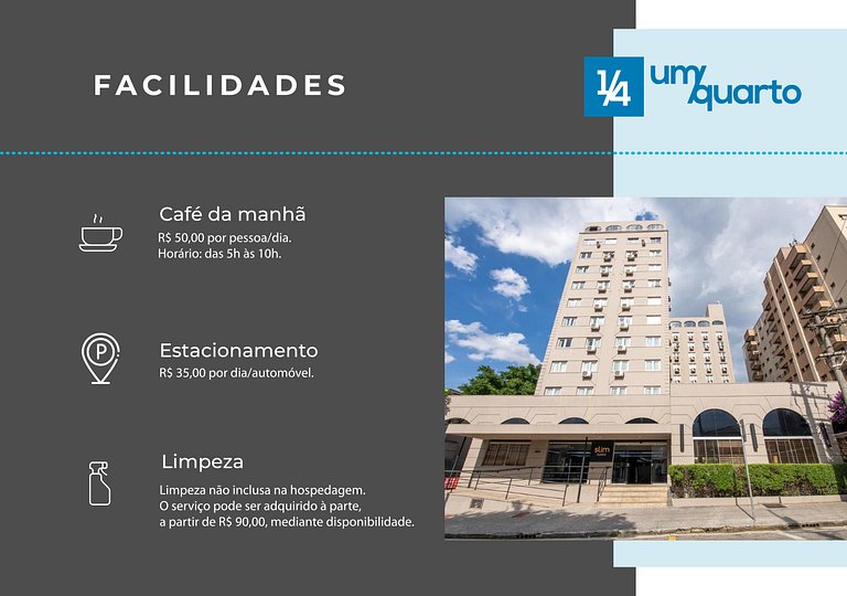Loft Congonhas para até 4 pessoas by ¼ UmQuarto